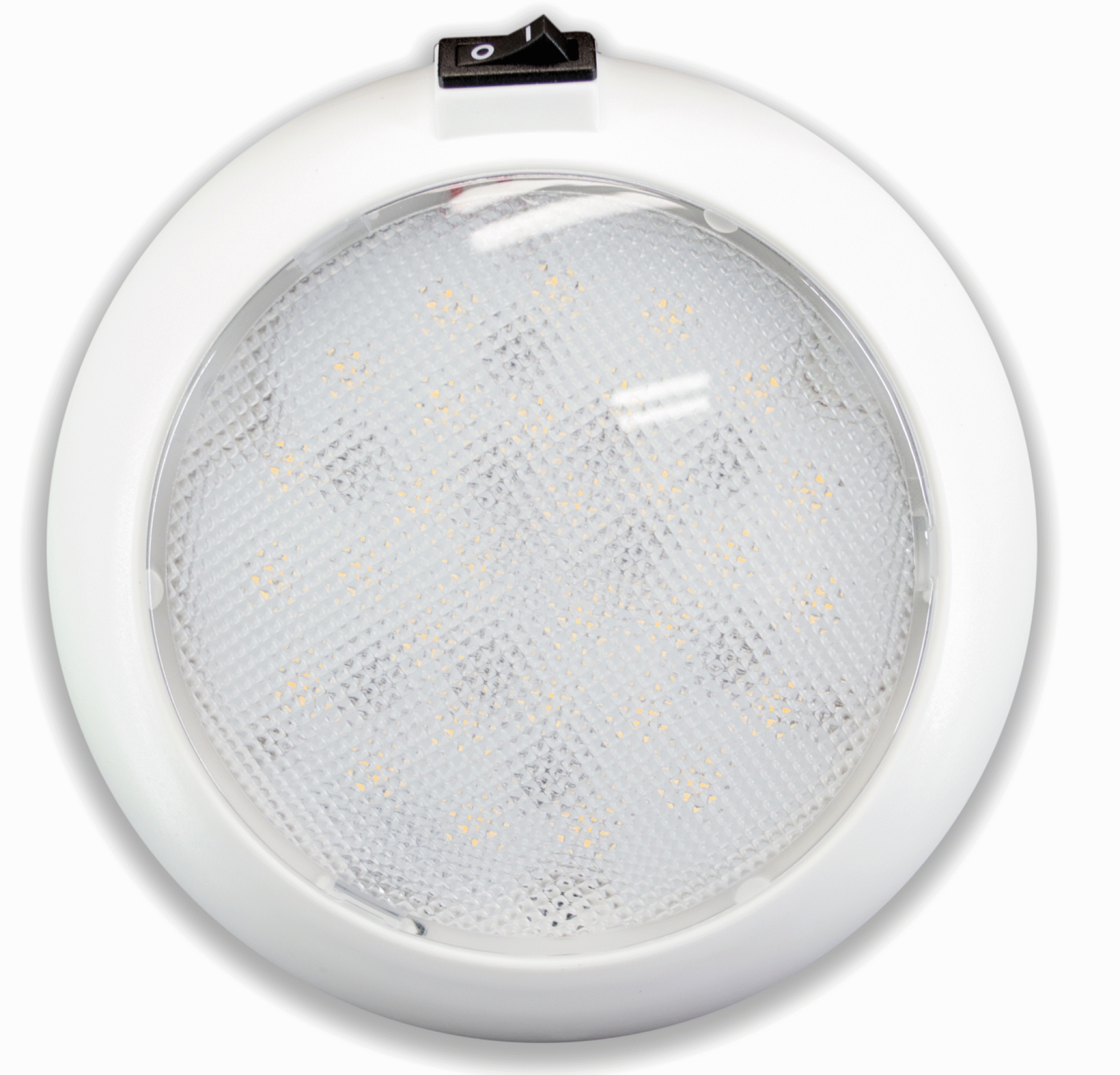 INNOVATIVE LIGHTING INC. | 064-5140-7 | ROUND DOME LIGHT 21 WHITE/9 RED LED W/ SWITCH WHITE HOUSING