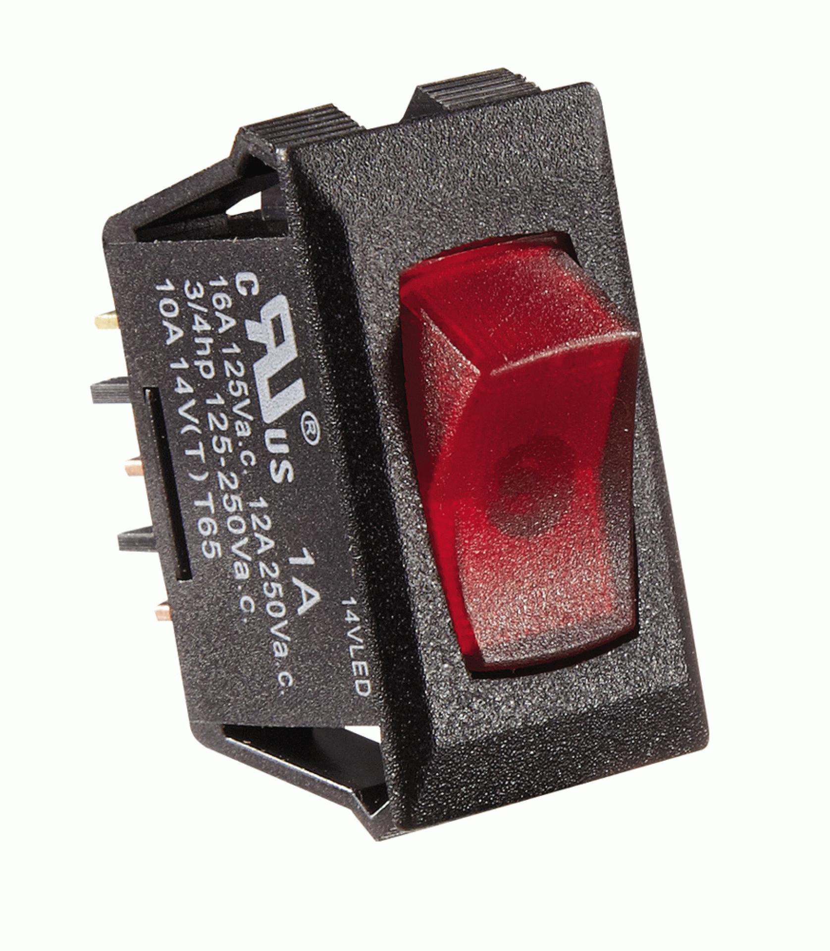 RV DESIGNER COLLECTION | S247 | Rocker Switch Illuminated Black/Red On/Off SPST