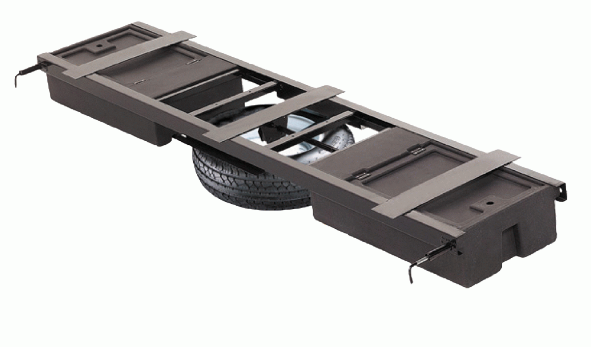 Lippert Components | 125460 | Underchassis Storage Container - Double w/ Spare Tire Carrier - 99.5"