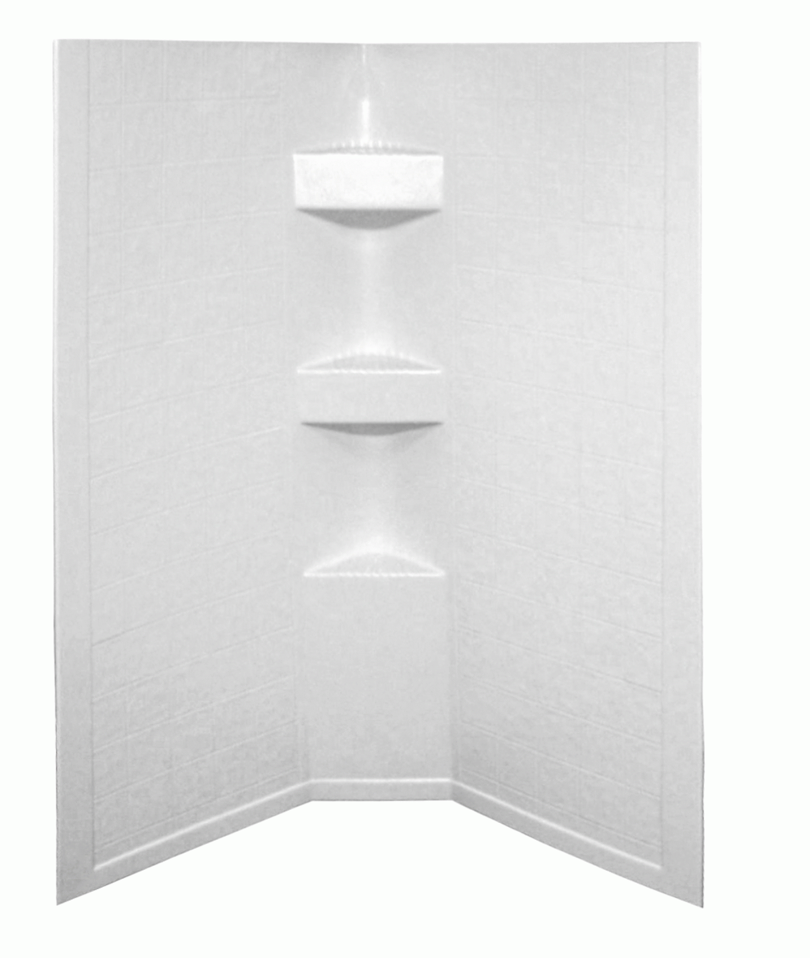 Lippert Components | 306205 | Neo Angle Shower Surround - White - 34" x 34" x 68" - 5" Apron