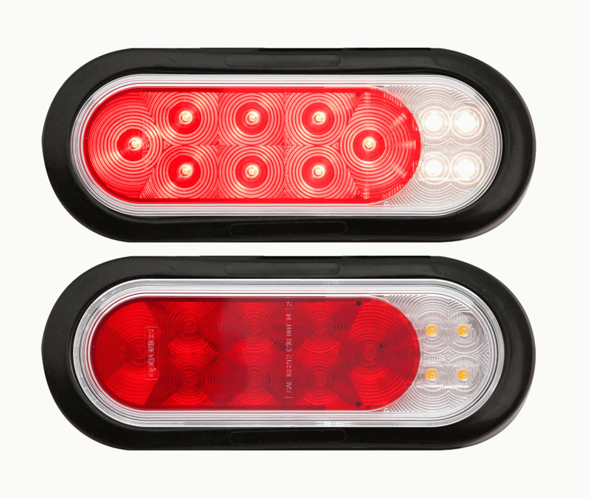 OPTRONICS INTERNATIONAL LLC | TLL211XRTMK | Fusion 6" LED Combination Stop/Turn/Tail/Back-Up Light KIT RED AND WHITE 16 DIODES