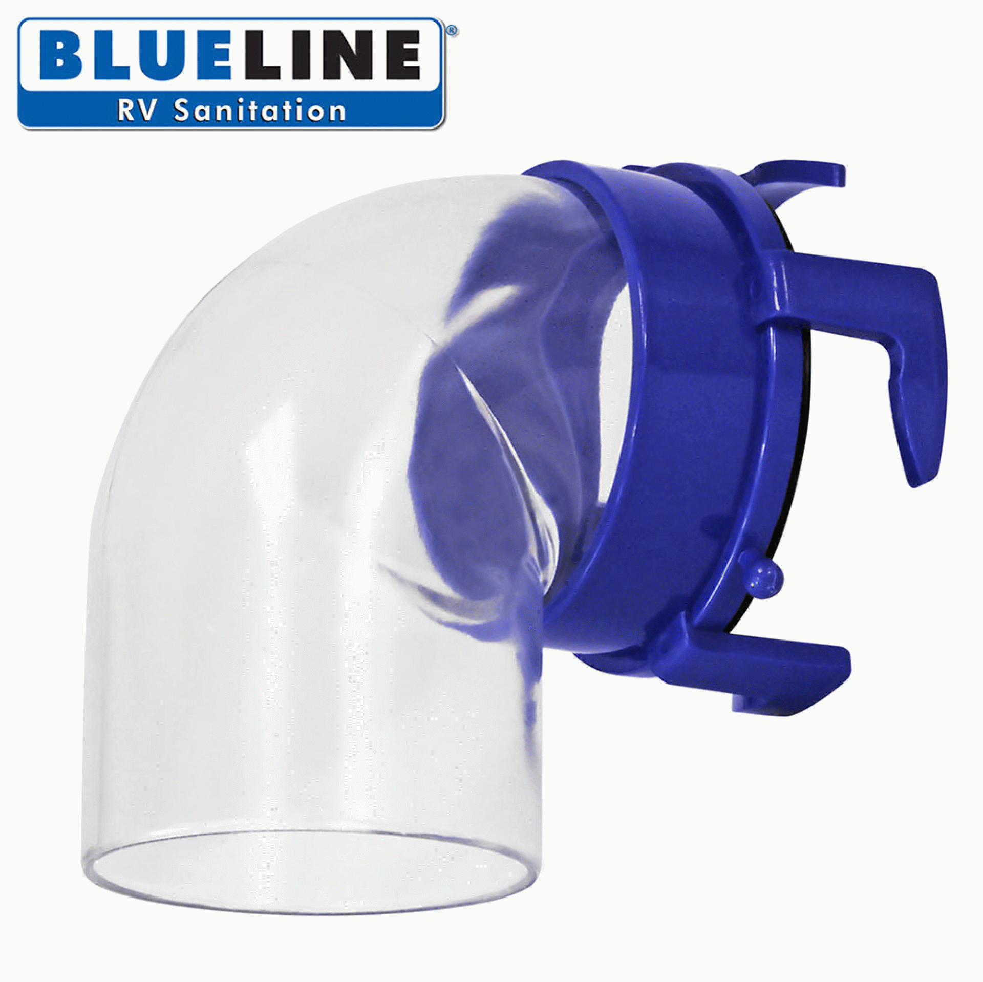 PREST - O - FIT | 1-0021 | Blueline Hose Adapter 90 Degree - Clear