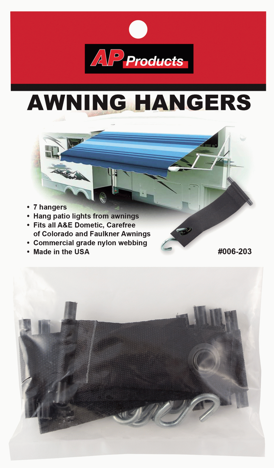 AP PRODUCTS | 006-203 | Awning Hangers-7 Pack