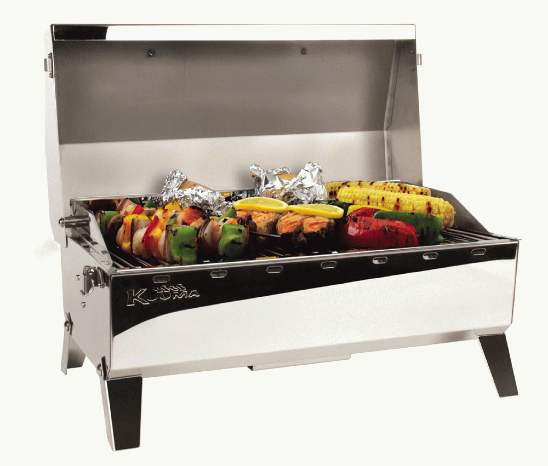KUUMA PRODUCTS | 58137 | Stow-N-Go 160 Barbecue Grill Propane w/ Regulator and Inboard/Outboard Rail Mount