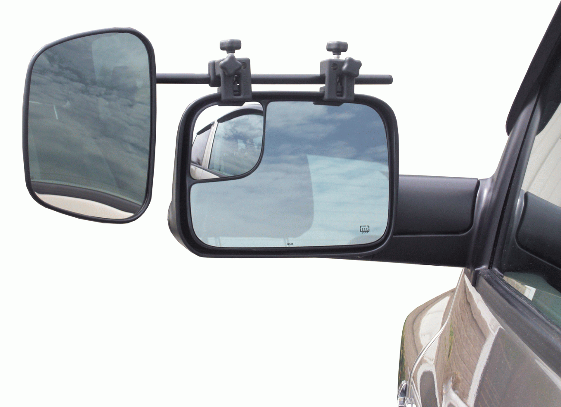 J R PRODUCTS | 2912 | GRAND AERO TOWING MIRROR CLAMP ON PAIR - Convex Glass