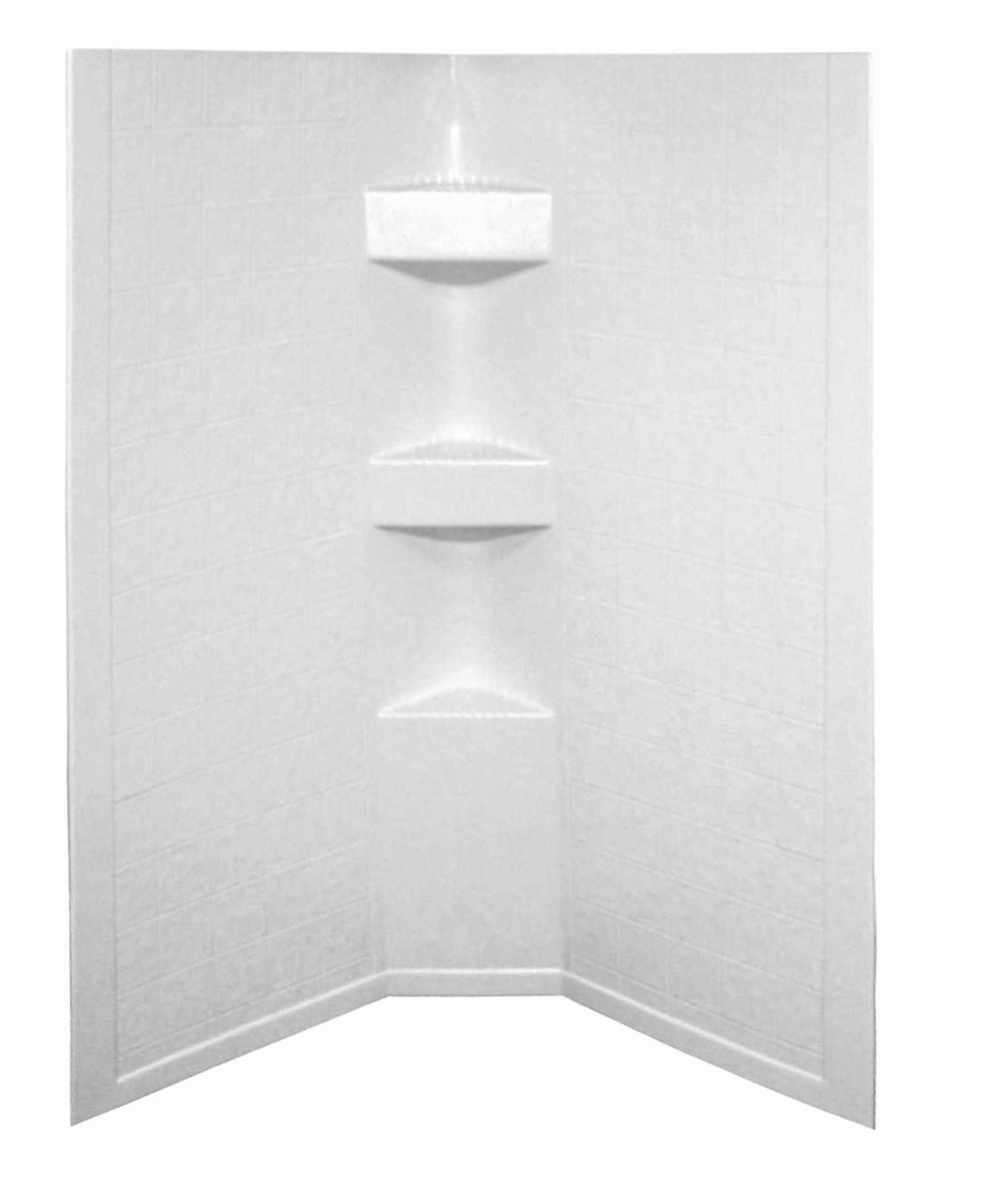 Lippert Components | 306203 | Neo Angle Shower Surround - Slate Parchment - 34" x 34" x 68" - 9.5 Apron