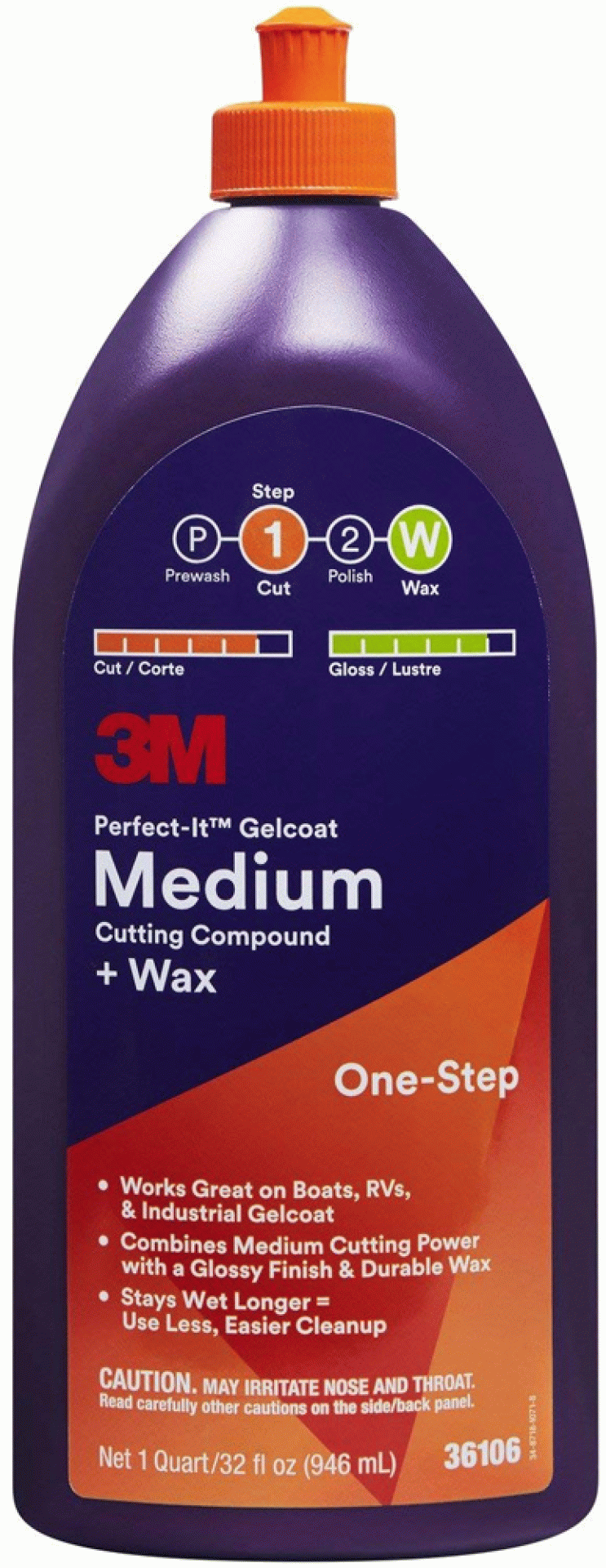 3M Company | 36106 | Perfect-It GelCoat Medium Cutting Compound Wax 32 Oz.