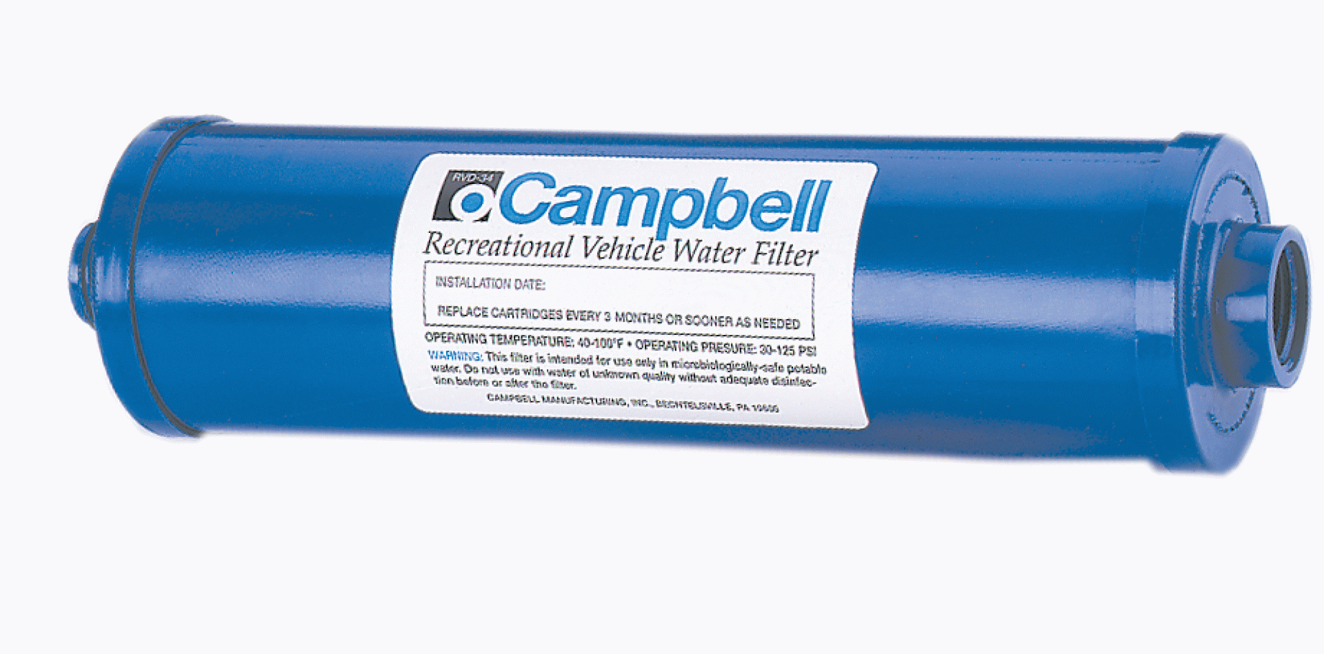CAMPBELL MANUFACT.INC. | RVD-34 | DISPOSABLE PRE-TANK WATER FILTER - W/O HOSE