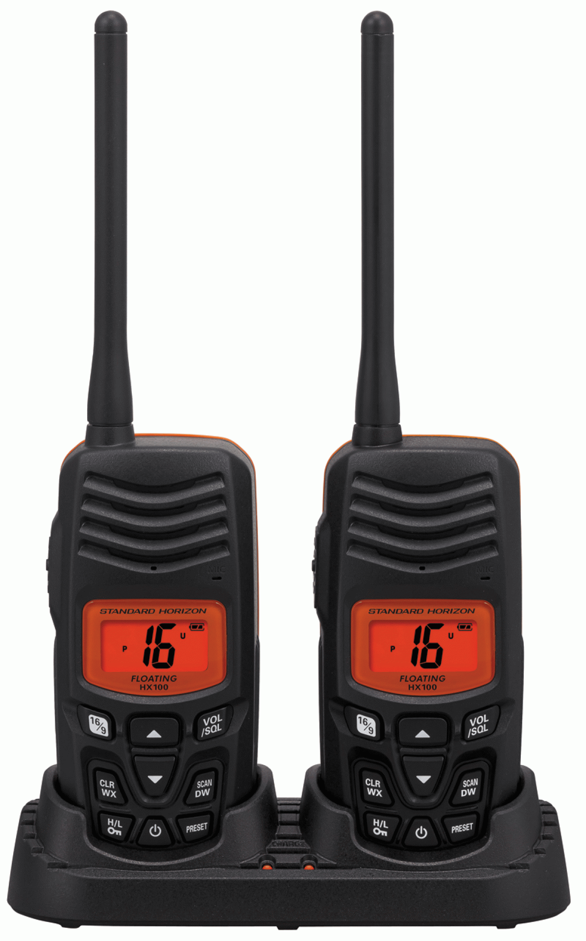 STANDARD HORIZON | HX100 | VHF FLOATING HANDHELD RADIO 2.5 WATT TWIN PACK