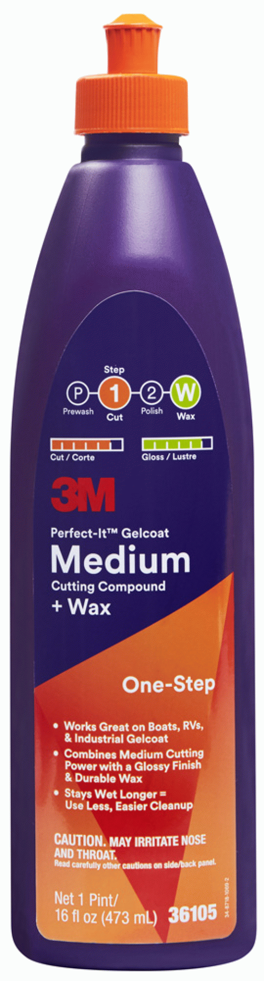 3M Company | 36105 | Perfect-It GelCoat Medium Cutting Compound and Wax - 16 Oz.