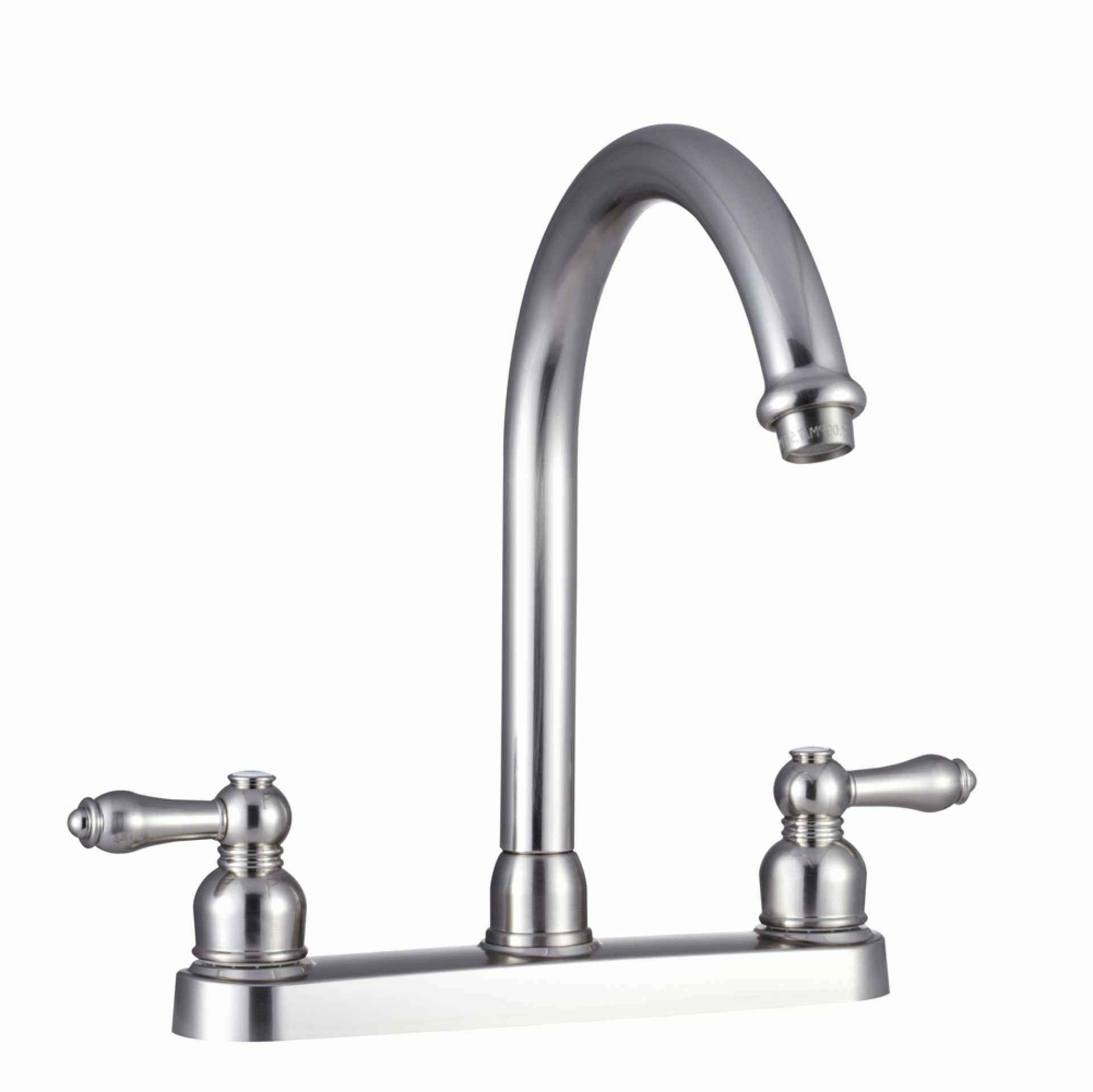 DURA FAUCET | DF-PK340L-SN | Non-Metallic Hi-Rise RV Kitchen Faucet - Brushed Satin Nickel