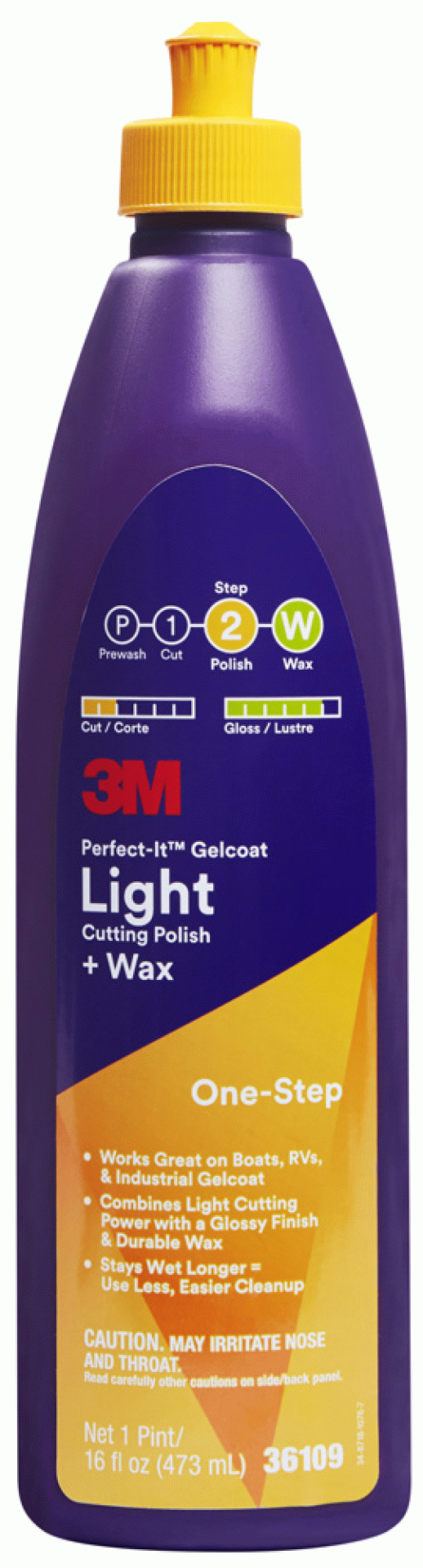 3M Company | 36109 | Perfect-It GelCoat Light Cutting Polish and Wax - 16 Oz.