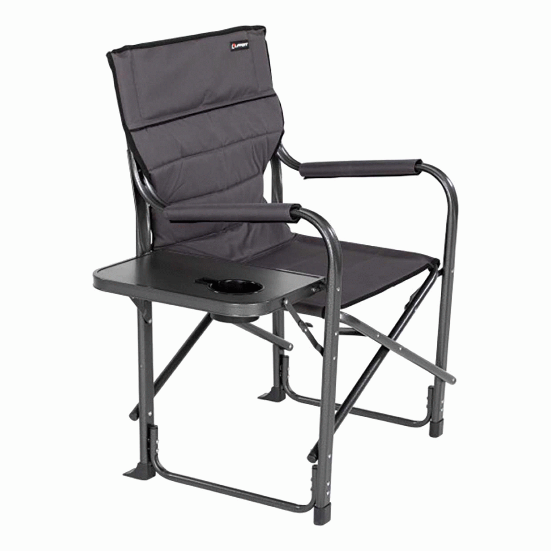 Lippert Components | 2021123280 | Scout Director Chair with Side Table - Dark Grey
