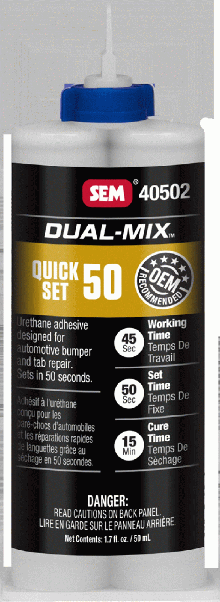 SEM PRODUCTS INC. | 40202 | Dual-Mix Quick Set 20 URETHANE ADHESIVE CLEAR 1.7 OUNCE