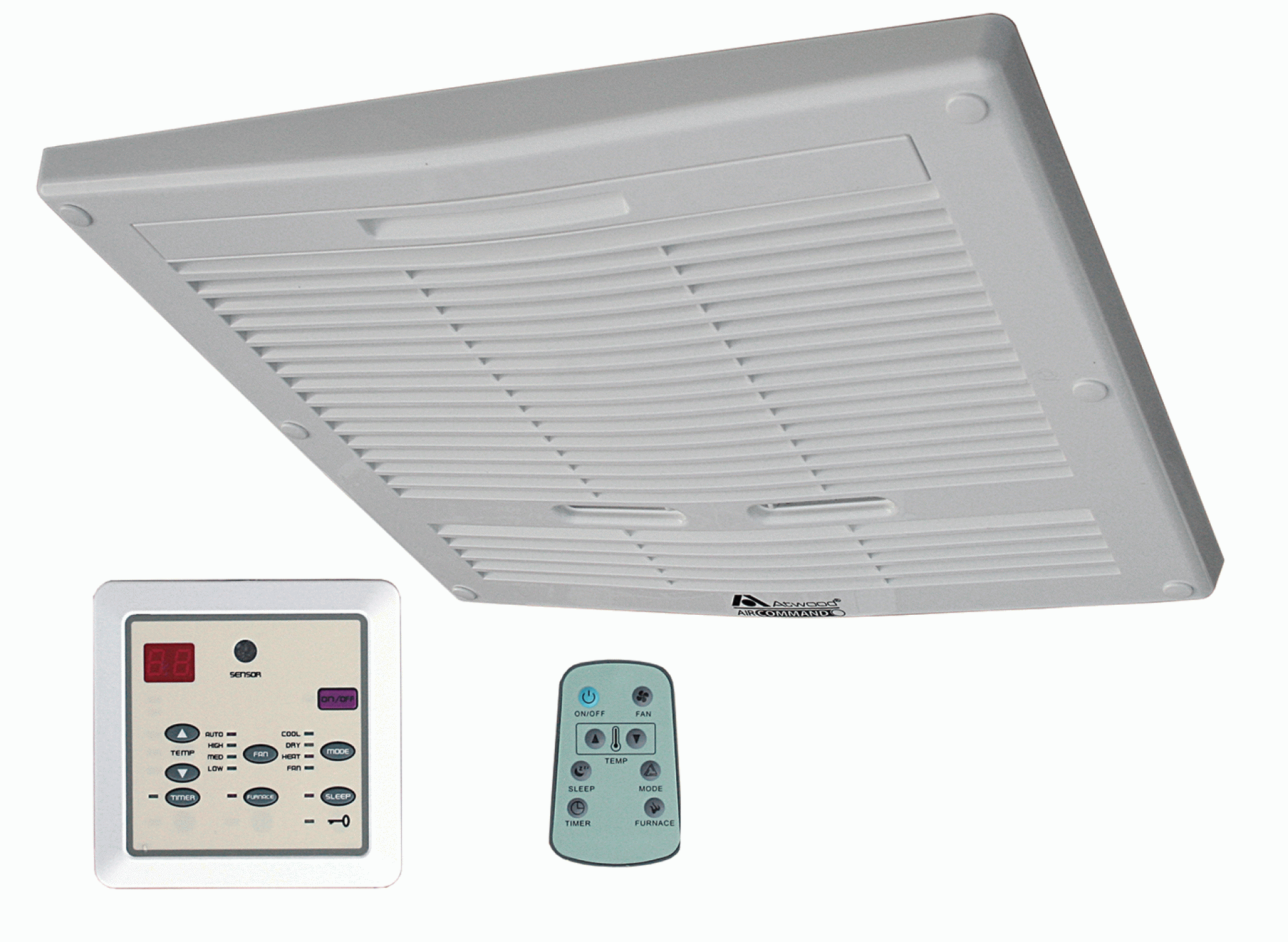 ATWOOD MOBILE PRODUCTS LLC | 15022 | A/C CEILING ASSEMBLY PLENUM DUCTED w/ REMOTE AND DIGITAL THERMOSTAT - WHITE