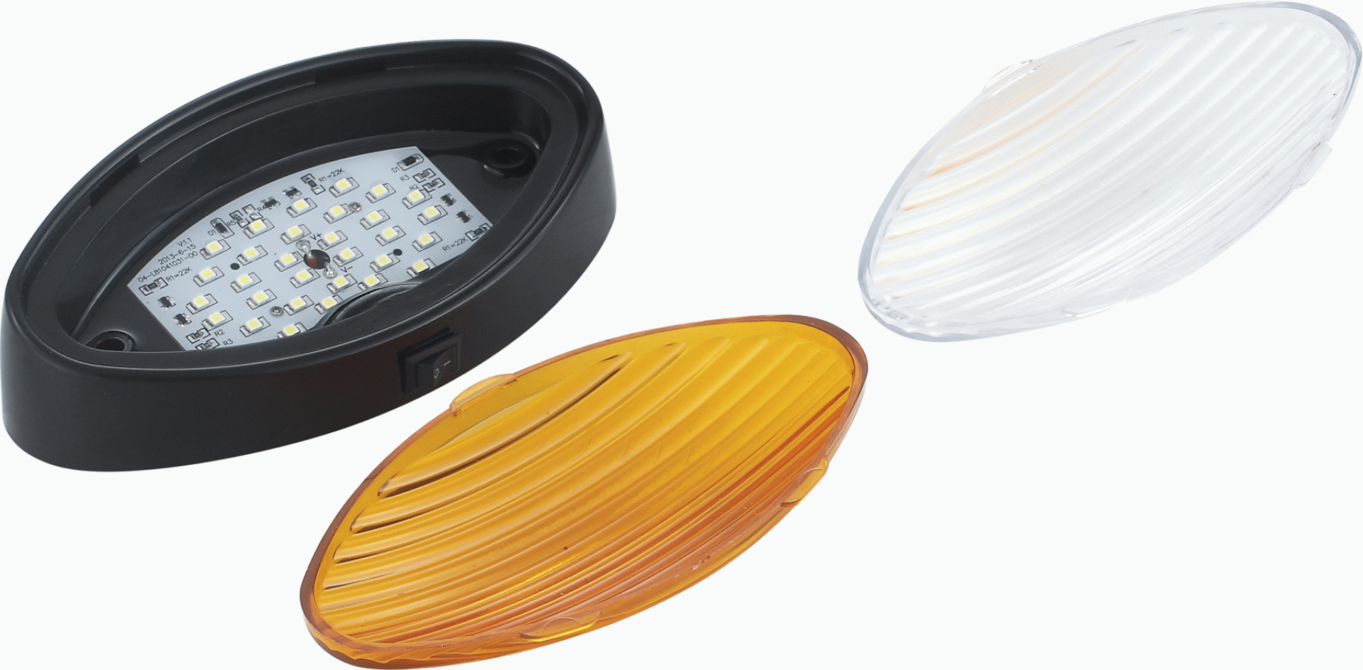 MINGS MARK INC. | 9090131 | Black LED Oval Porch Light Clear/Amber Lenses w/On/Off Switch