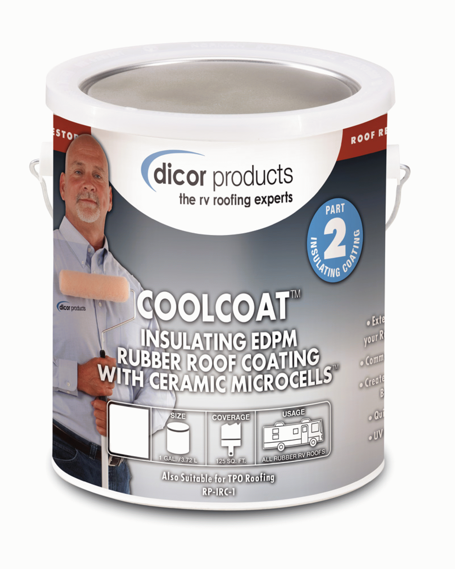 Dicor | RP-IRCT-1 | CoolCoat Insulating Roof Coating 1 Gallon 