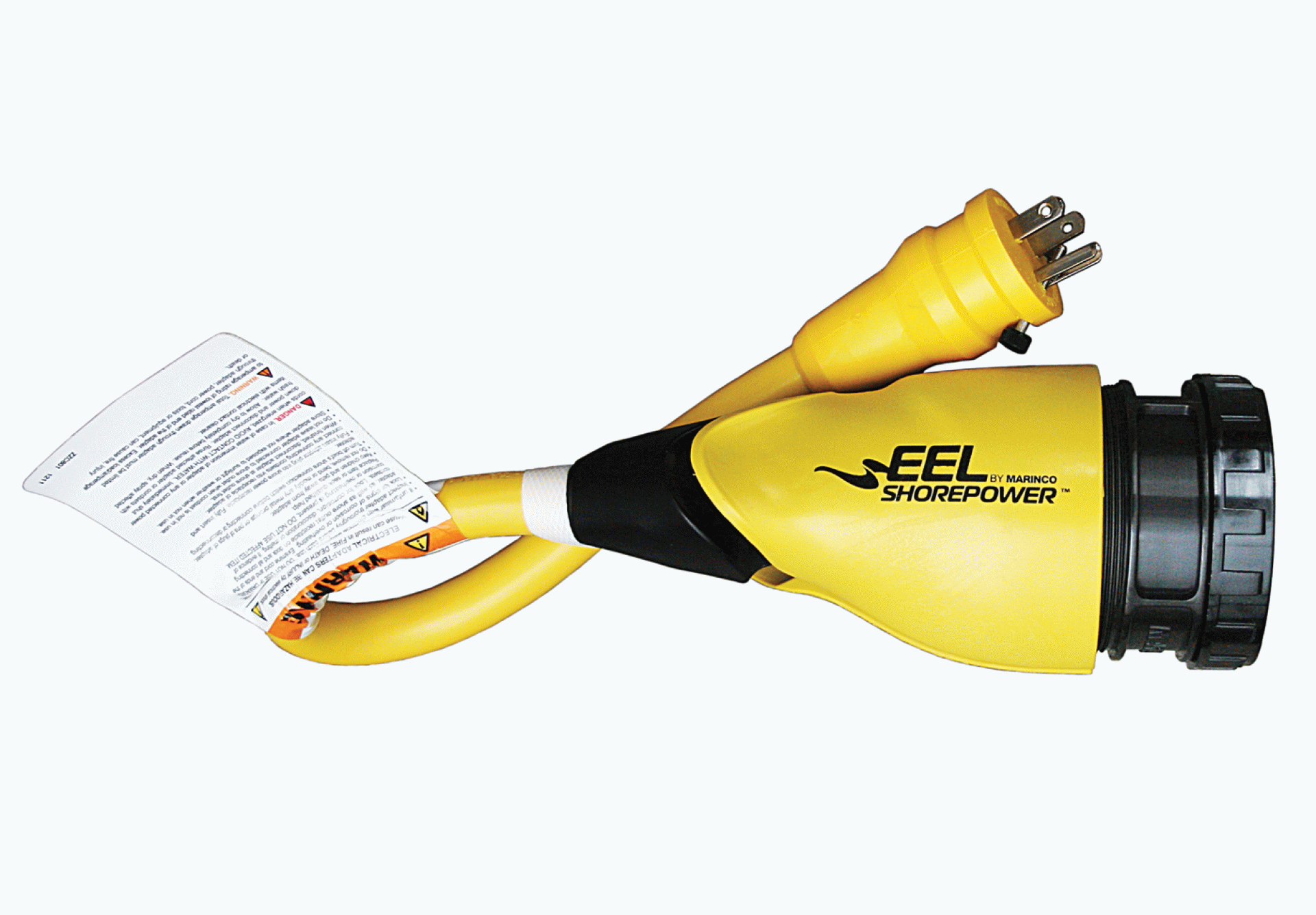 MARINCO | P15-30 | EEL PIGTAIL ADAPTER 15 AMP MALE TO 30 AMP FEMALE YELLOW