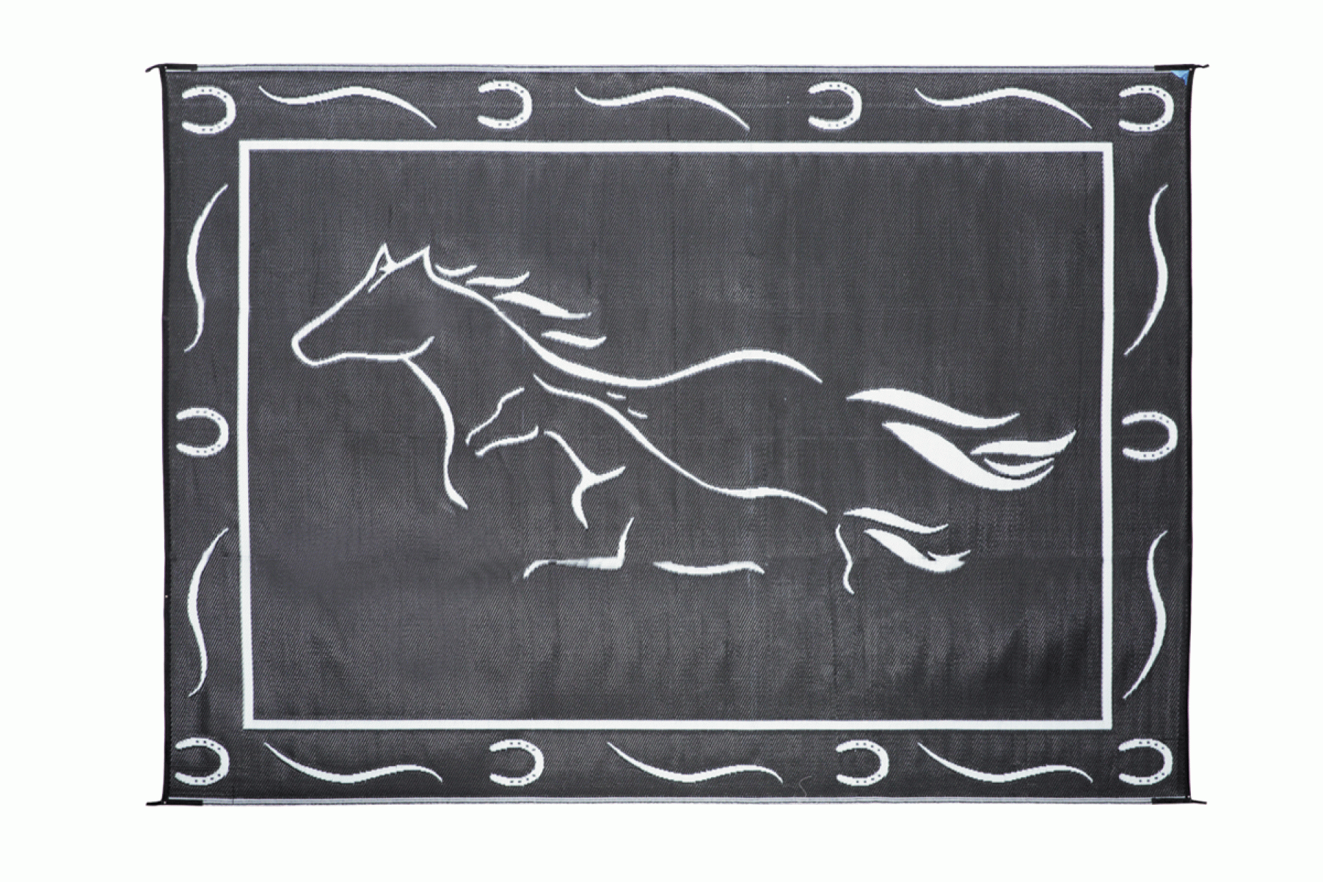 MINGS MARK INC. | GH8111 | Galloping Horses Mat 8' x 11' - Black/ White