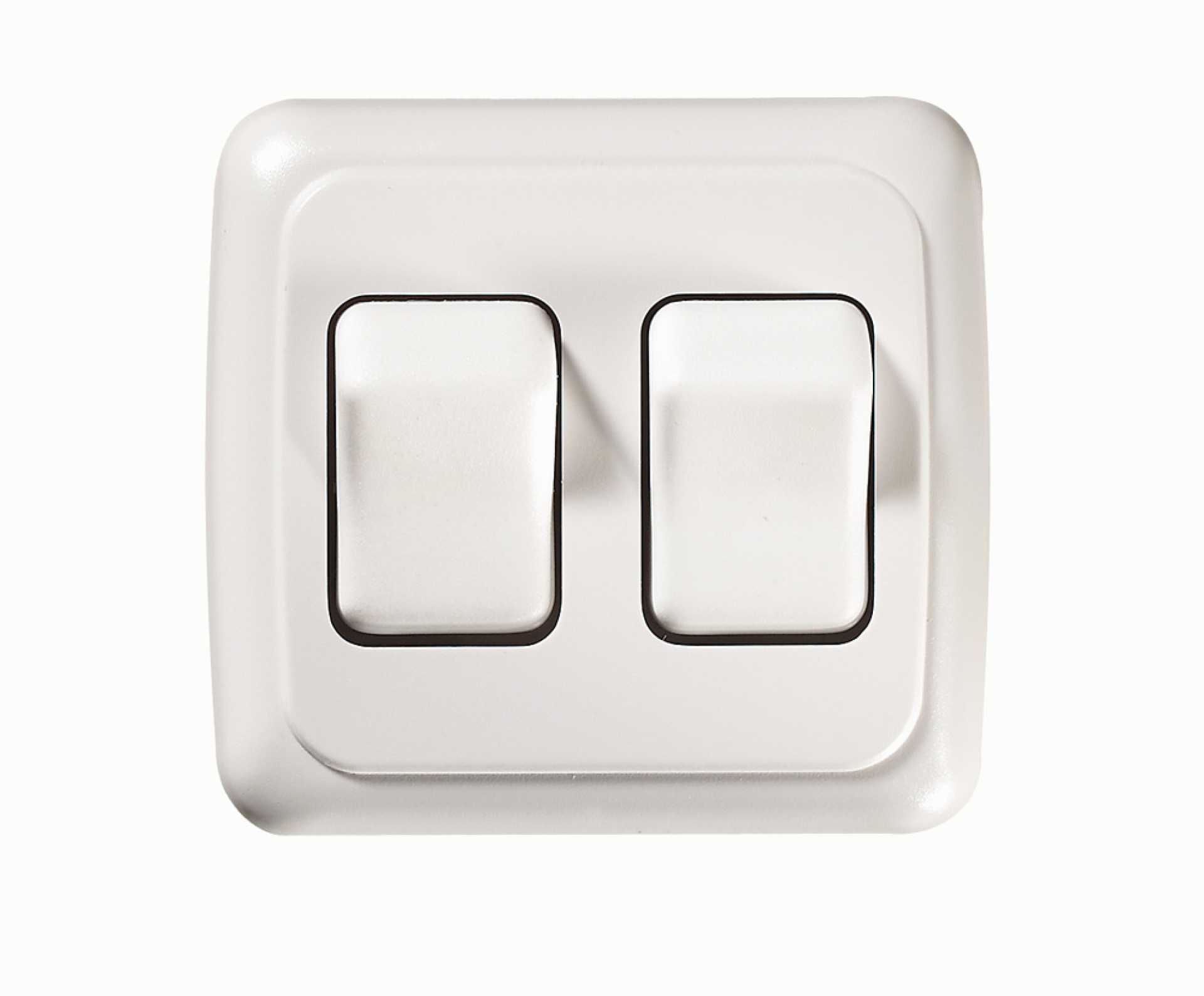 RV DESIGNER COLLECTION | S533 | Contoured Wall Switch White Double On/Off SPST