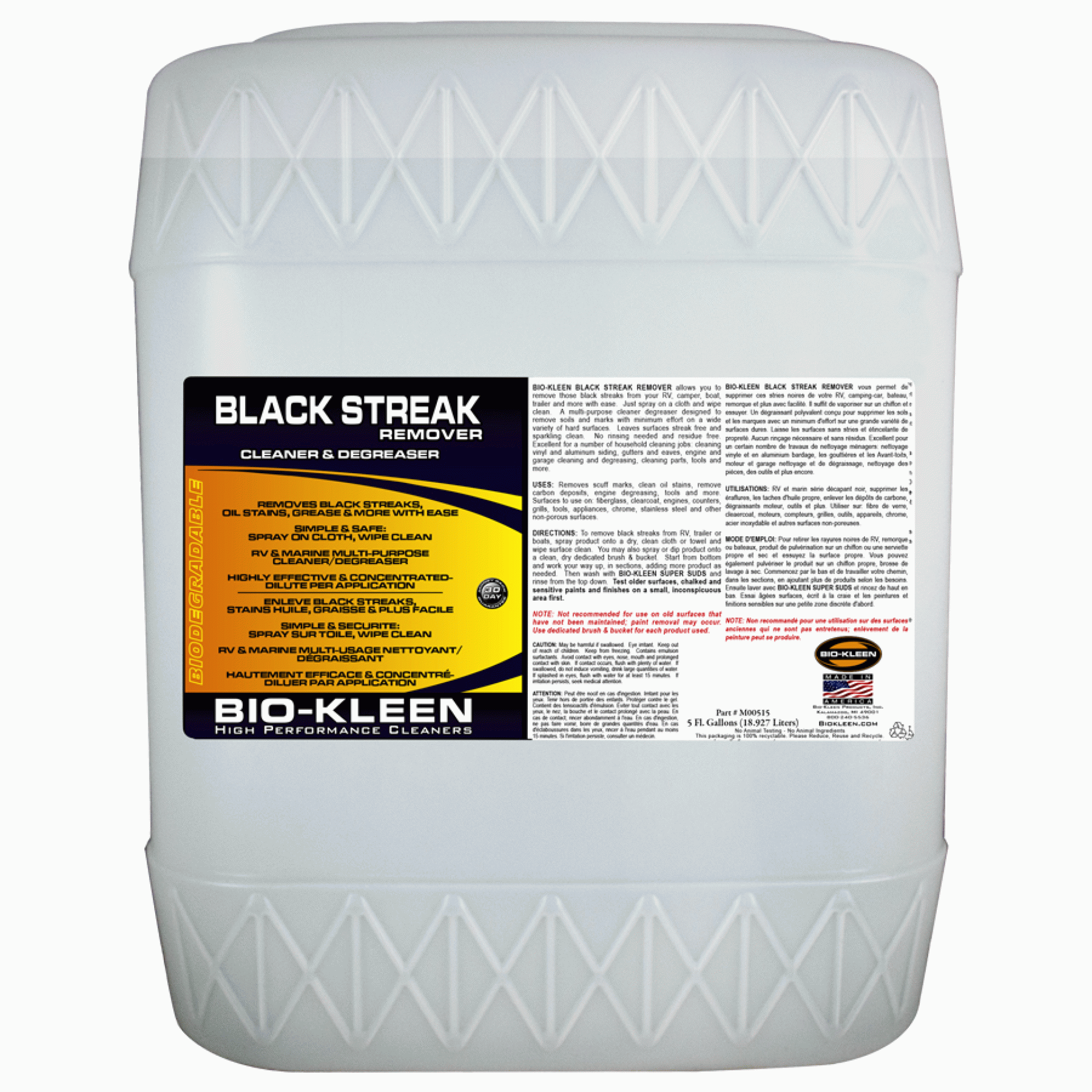 BIO-KLEEN PRODUCTS INC | M00515 | Black Streak Remover 5 Gallon