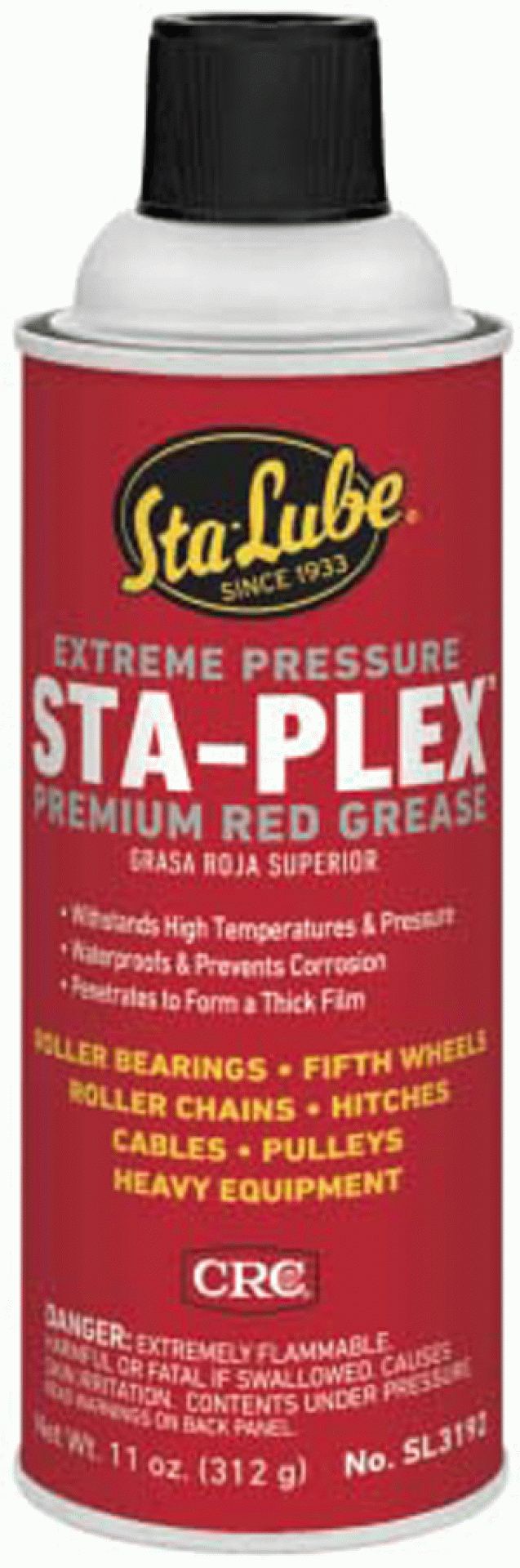 CRC CHEMICALS USA | SL3192 | Sta-Plex Premium Red Grease 11 Oz. Aerosol