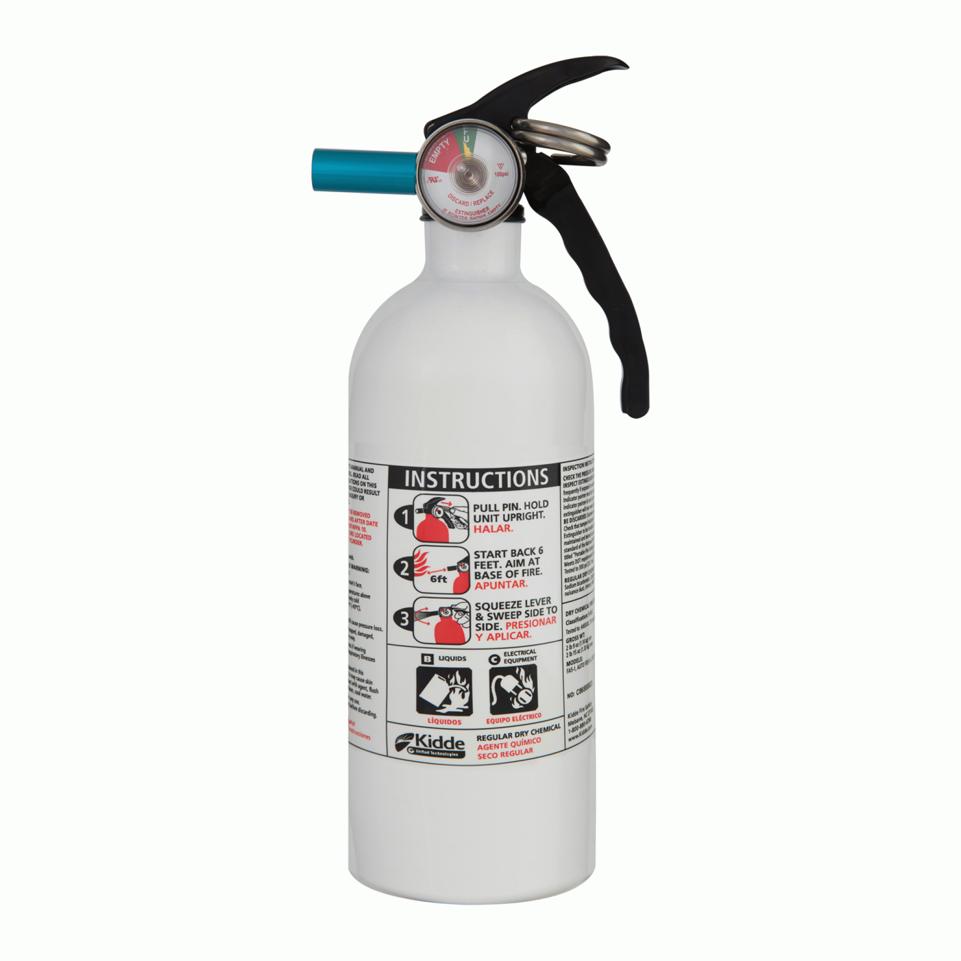 KIDDE SAFETY | 466635MTL | Fire Extinguisher Mariner 5 w/ Gauge and Metal Valve 2.9 Lbs. Extinguishing Agent