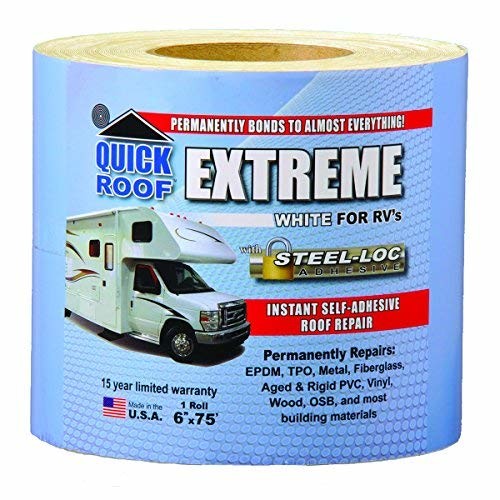 CoFair Products UBE675 Quick Roof Extreme 6" x 75' RV White Roof Tape
