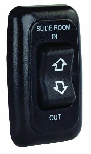 JR Products 12285 Black Single Momentary Slide-Out Switch with Bezel