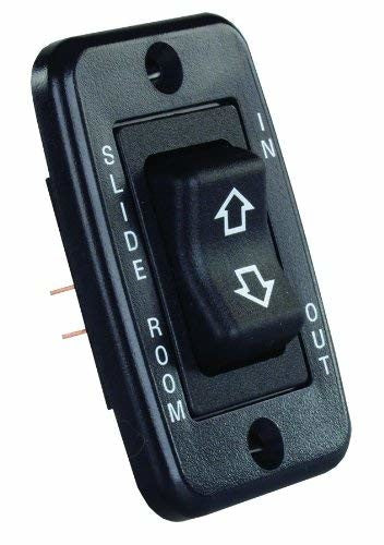 JR Products 12355 Black Momentary Single Low Profile Slide-Out Switch