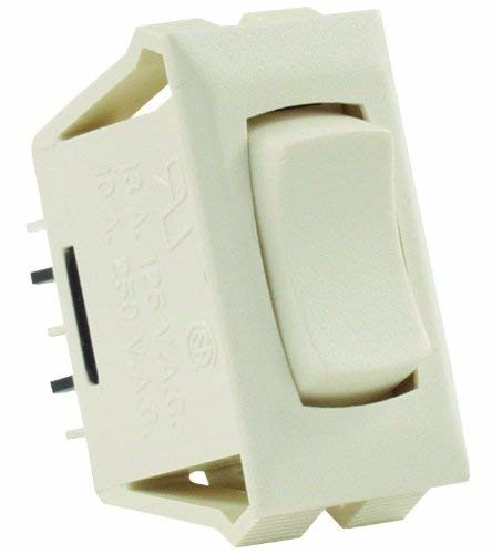 JR Products 12685 Ivory 3 Pin Mom-On/Off/ Mom-On Switch with Bezel