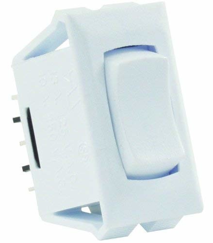 JR Products 12695 White 3 Pin Mom-On/Off/ Mom-On Switch with Bezel