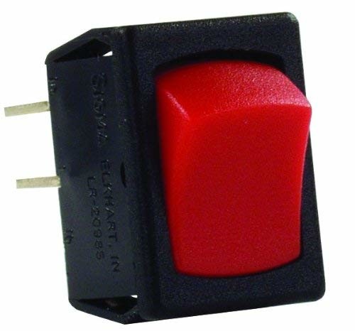 JR Products 12795 Red Mini On/Off Switch with Black Bezel