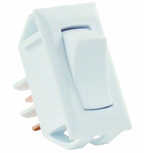 JR Products 13665 White 2 Pin Momentary-On/Off Switch