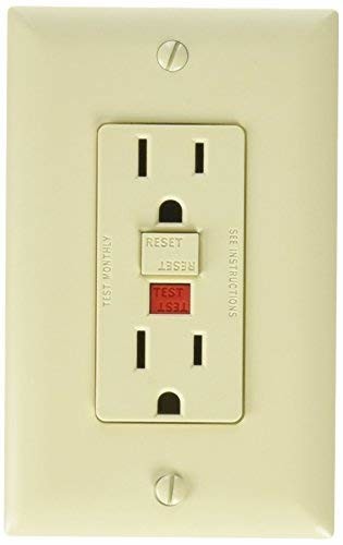 RV Designer S803 AC Dual Ivory GFCI Outlet with Cover Plate