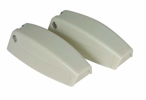 Camco 44163 Colonial White Plastic Compartment Door Catches - 2pk