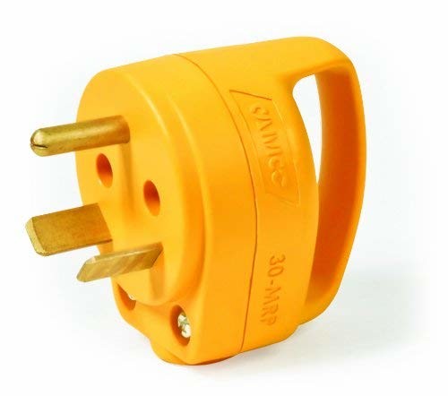 Camco 55283 PowerGrip Mini 30A Male Electrical Cord Plug End with Handle - 1pk