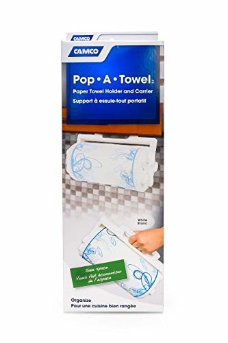 Camco 57111 Pop-A-Towel White Paper Towel Holder