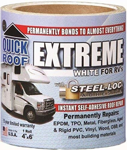 CoFair Products UBE406 Quick Roof Extreme 4" x 6' RV White Roof Tape