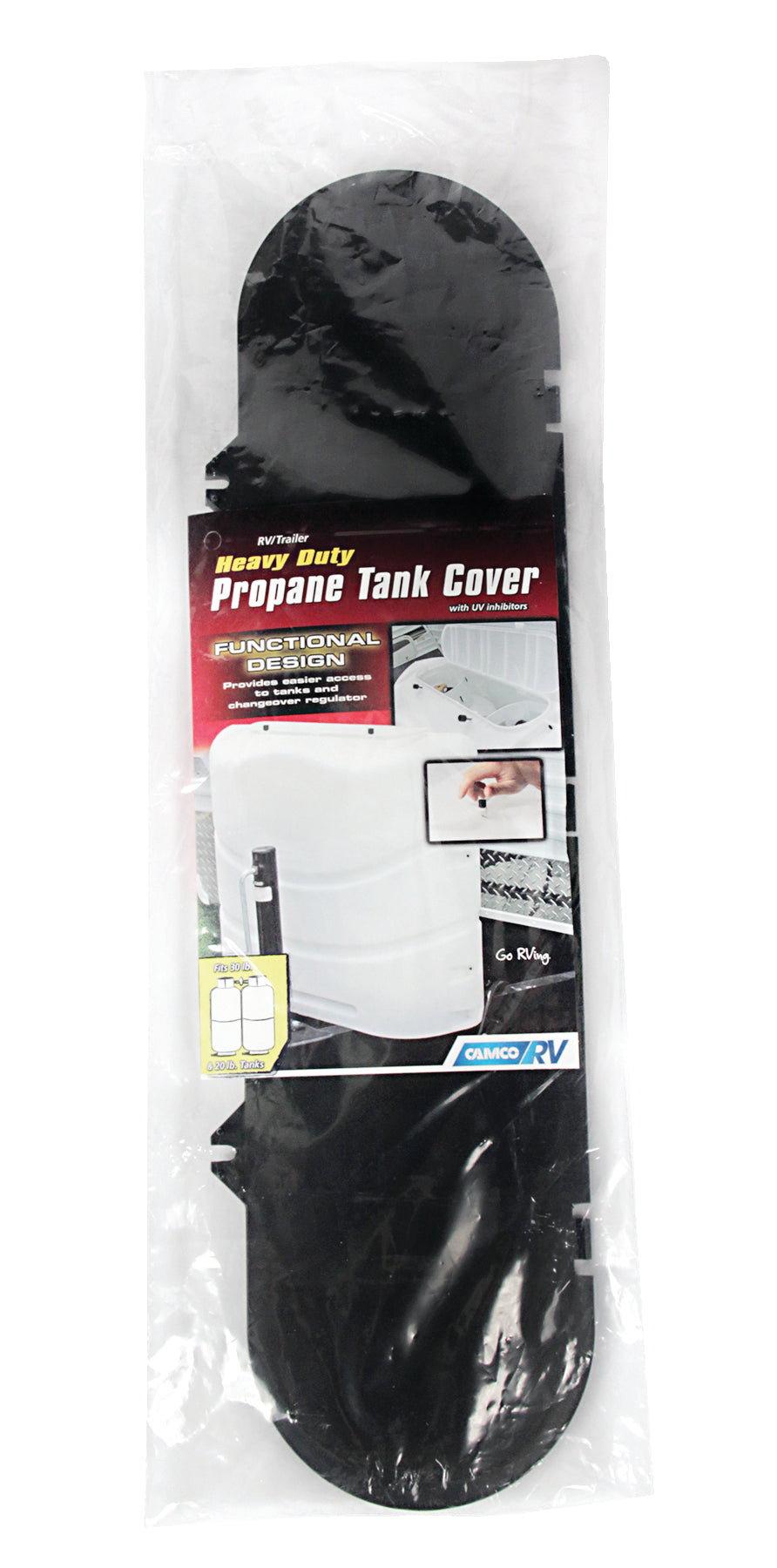 Camco | 40549 | Replacement Cap Kit for New Style Propane Tank Cover (Black)