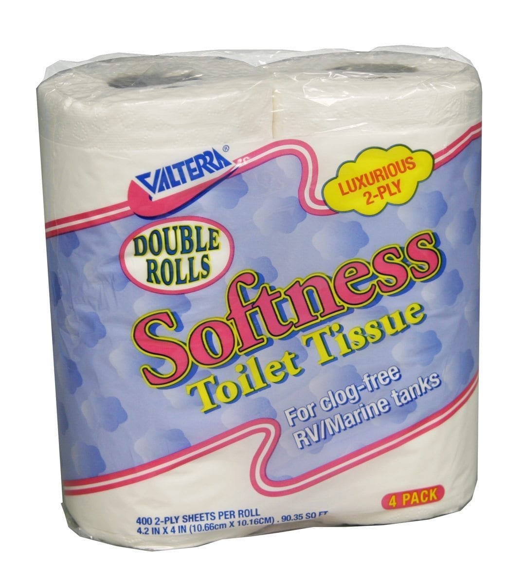 Valterra Q23638 Softness 2-Ply Toilet Tissue - Double Roll, Pack of 4