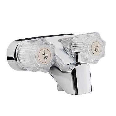 Dura Faucet DF-SA110A-CP RV Tub and Shower Faucet Valve Diverter with Crystal Acrylic Knobs (Chrome)
