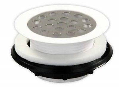 JR Products 95155 2" White Plastic Shower Strainer