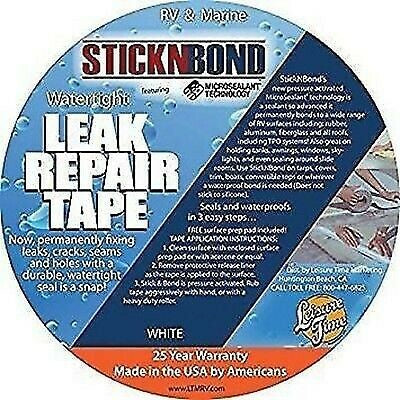 Leisure Time 60018 SticknBond 4" x 37' White Roof Repair Tape