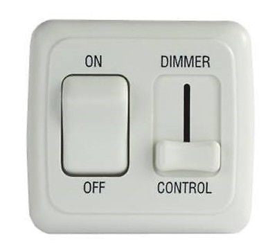 JR Products 12065 White Dimmer/On/Off Switch