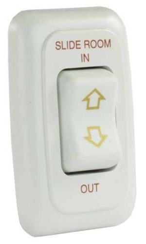 JR Products 12075 White Single Momentary Slide-Out Switch with Bezel