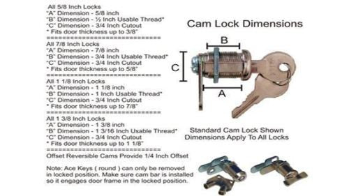 Prime Products 18-3069 Thumb Key 1-1/8" Baggage Door Cam Locks