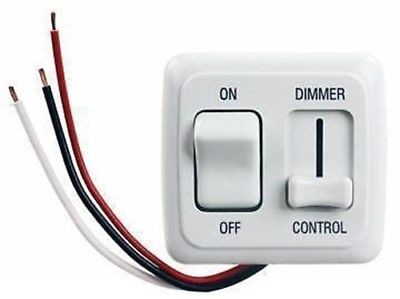 JR Products 15205 White LED Dimmer/On/Off Switch