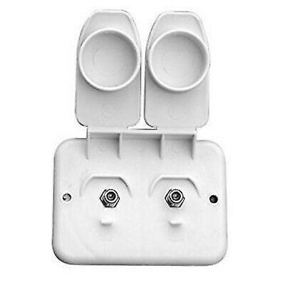 Prime Products 08-6212 White Exterior Duplex Cable Outlet