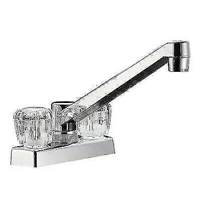 Dura Faucet DF-PK640A-CP RV Kitchen, Galley, or Bar Faucet with Crystal Acrylic Knobs (Chrome)